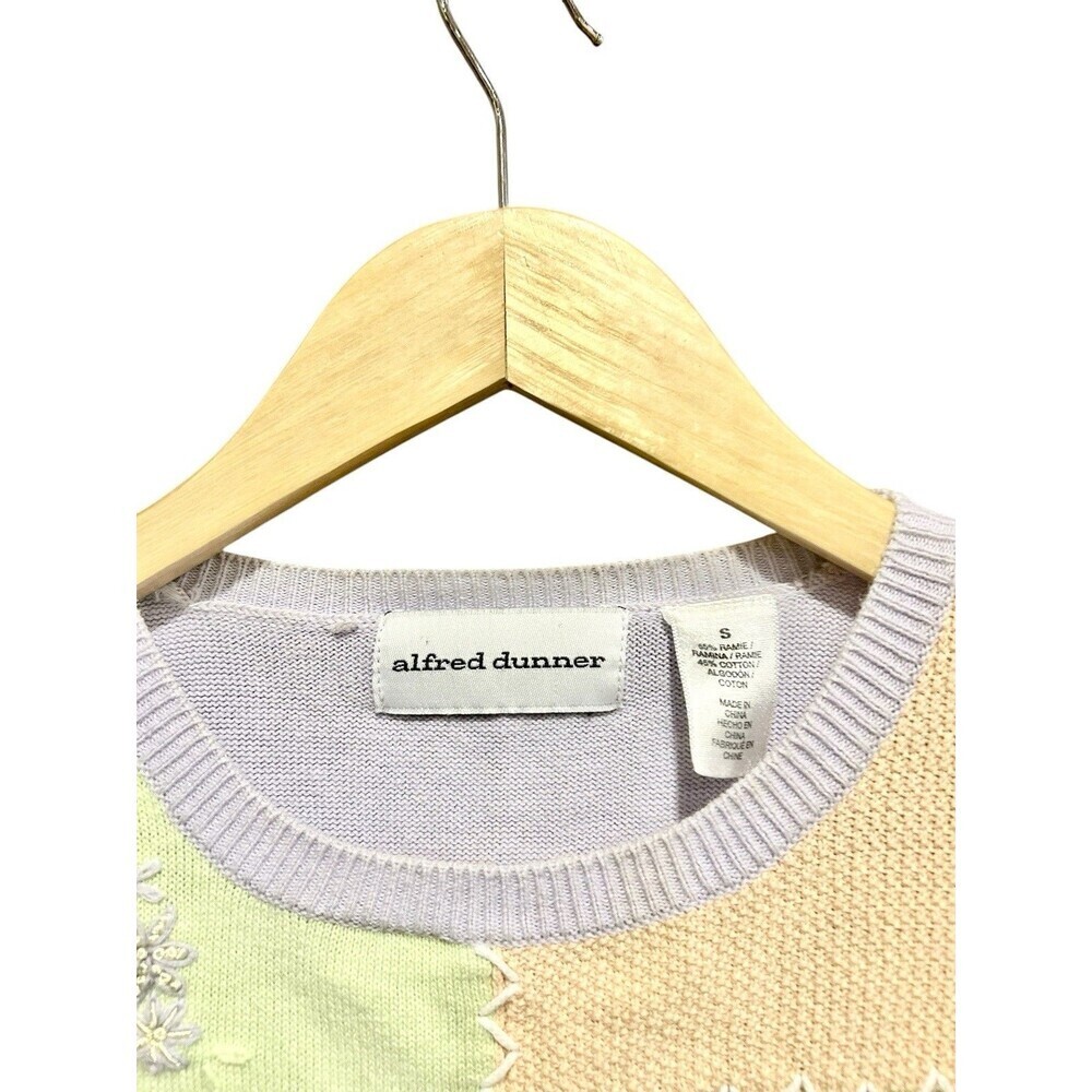 Alfred Dunner Sweater Top Short Sleeved Cottagecore Womens Size Small Pastel - Picture 6 of 11